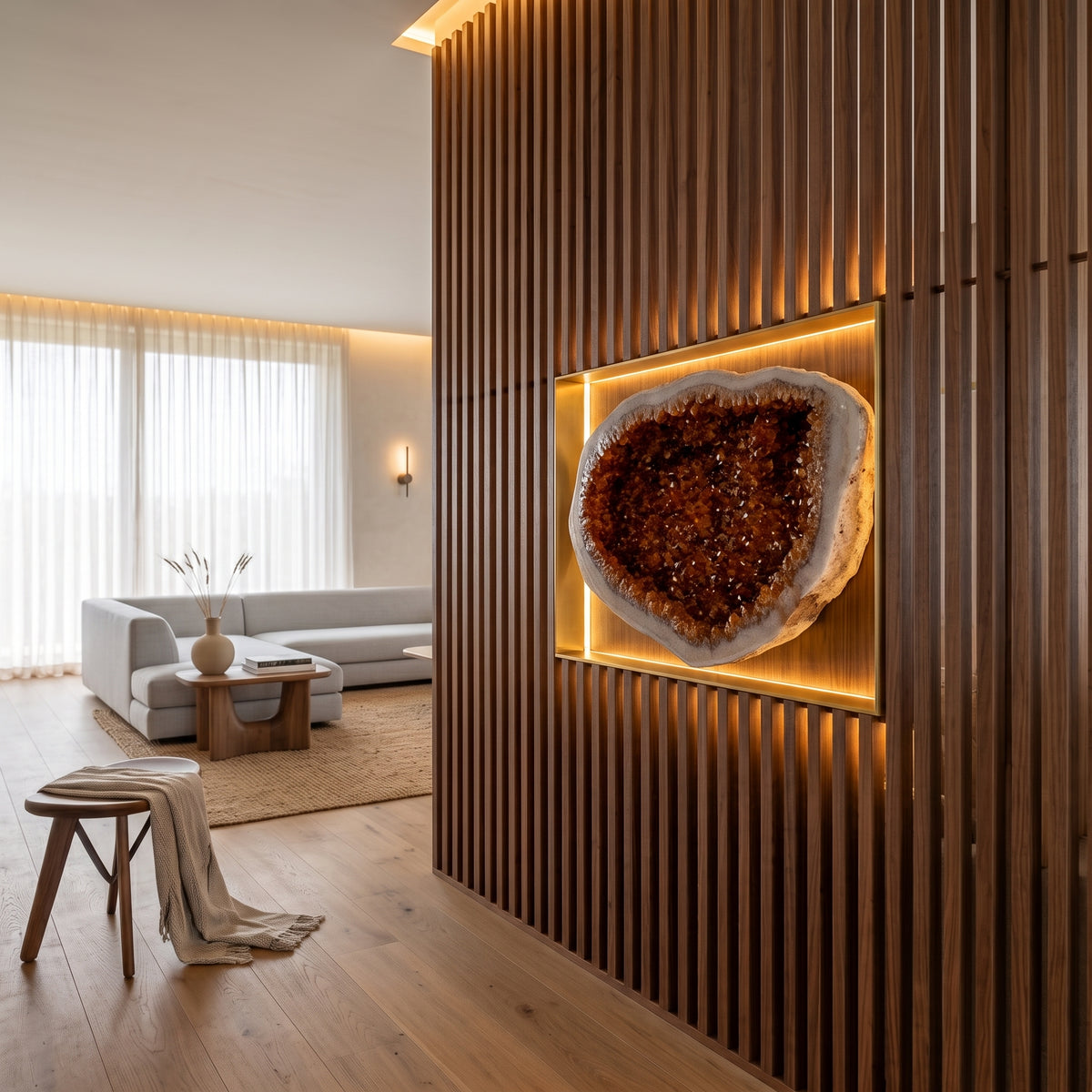 Citrine-coloured Geode 450 × 100 × 290 mm