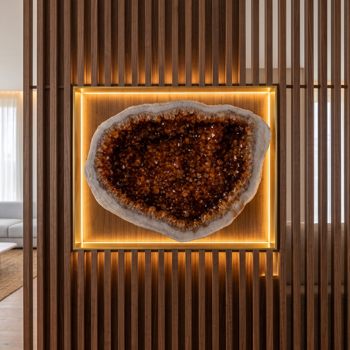 Citrine-coloured Geode 450 × 100 × 290 mm