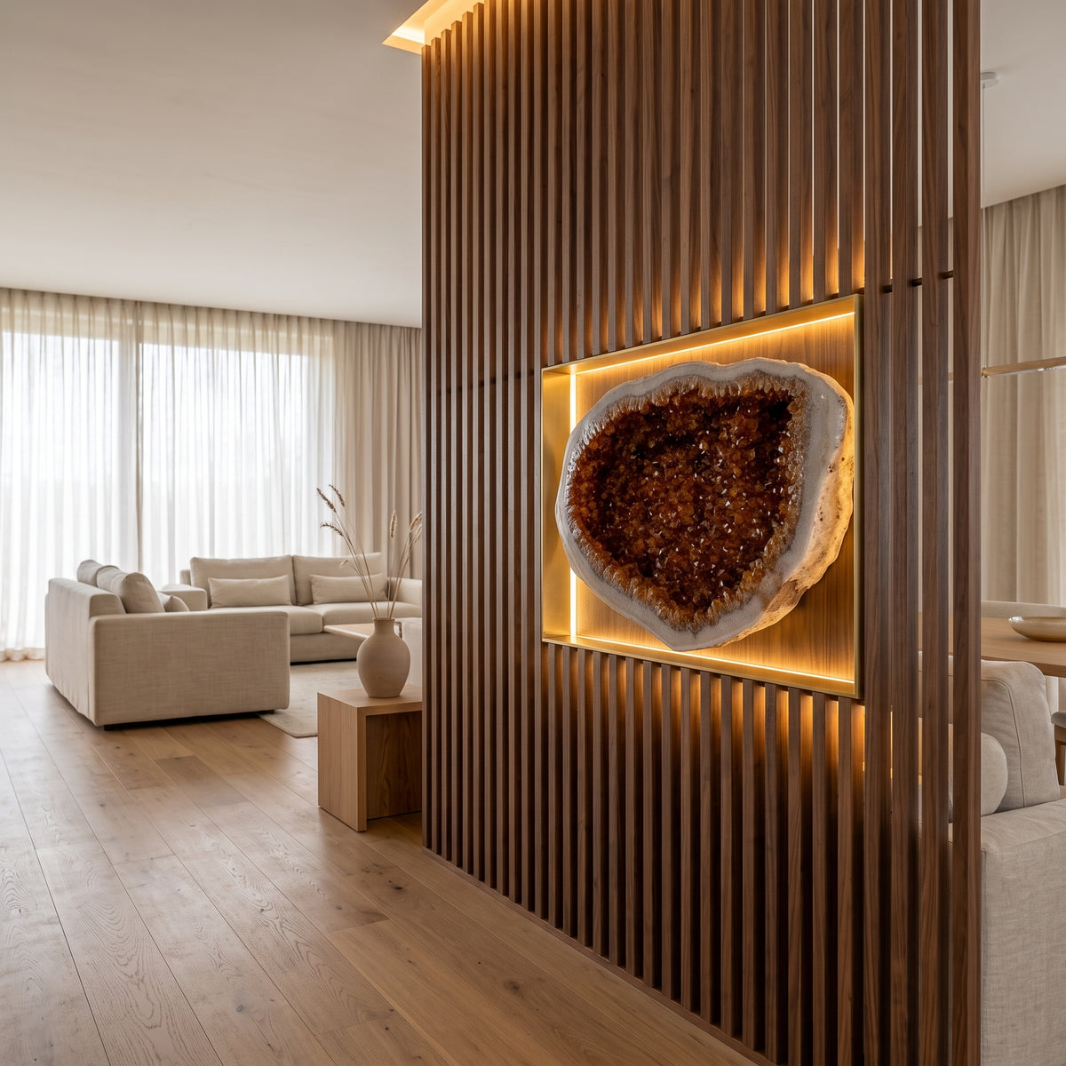Citrine-coloured Geode 450 × 100 × 290 mm